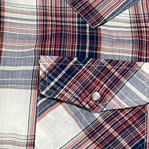 Vintage Western Esquire Pearl Snap Plaid Rockabilly Button Down Shirt - Picture 4 of 5